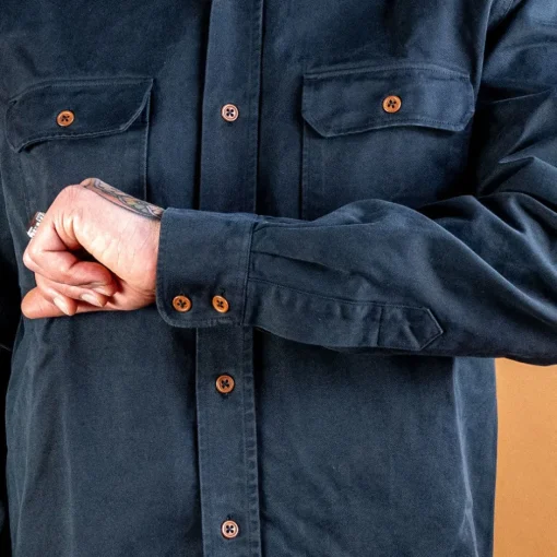 Indigofera Hemden>Alamo Shirt Marshall Black