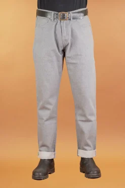Benzak Hosen>B-04 Relaxed 14oz. Selvedge Colour Denim Grey