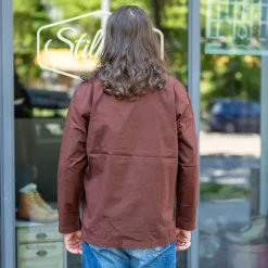 Universal Works Jacken></noscript>Bakers Overshirt Organic Poplin Brown