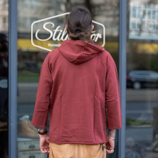 Fleurs de Bagne Pullover>Boxing Hooded Sweatshirt 3/4 Burgundy