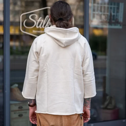 Fleurs de Bagne Pullover>Boxing Hooded Sweatshirt 3/4 Natural