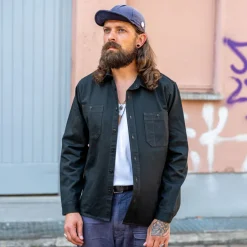 Benzak Hemden></noscript>BWS-02 Utility Shirt 8oz. Herringbone Black