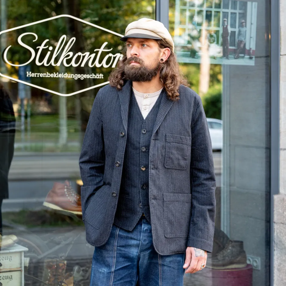 Hansen Jacken>Charlie Easy Three Button Blazer Black Pin