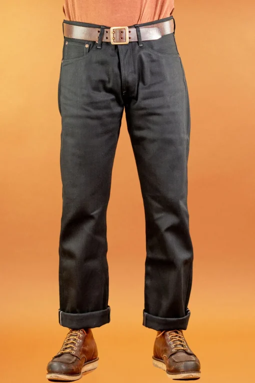 Indigofera Hosen>Clint Pants Gunpowder Selvage 14oz Black