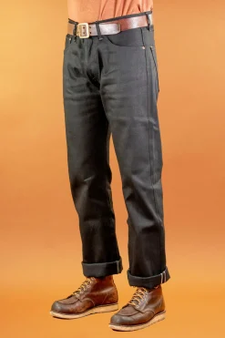 Indigofera Hosen>Clint Pants Gunpowder Selvage 14oz Black