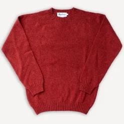 Harley of Scotland Pullover>Crew Neck Sweater Super Soft Wool Blaze