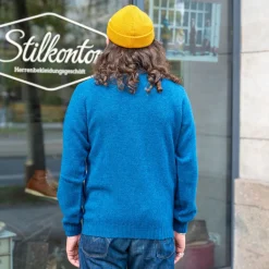 Harley of Scotland Pullover></noscript>Crew Neck Sweater Super Soft Wool Atlantic Spray