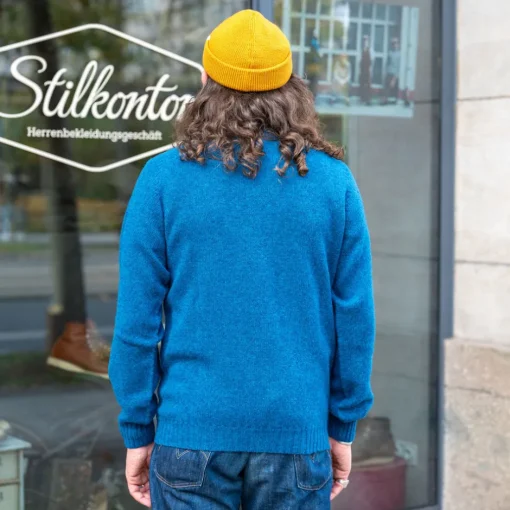 Harley of Scotland Pullover>Crew Neck Sweater Super Soft Wool Atlantic Spray