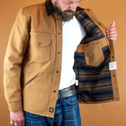 Indigofera Jacken></noscript>Fargo Rider Canvas Strip Lining Duck Brown