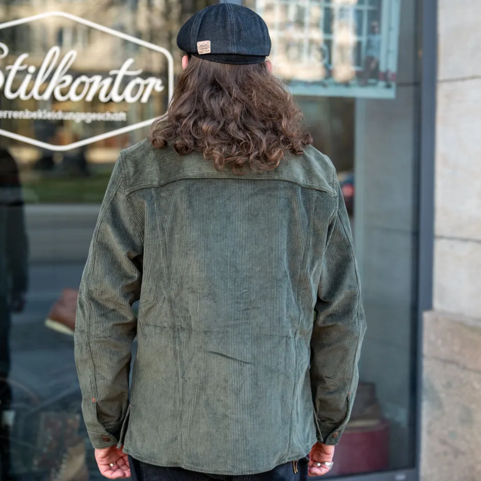Indigofera Jacken>Fargo Trucker Jacket Corduroy Green