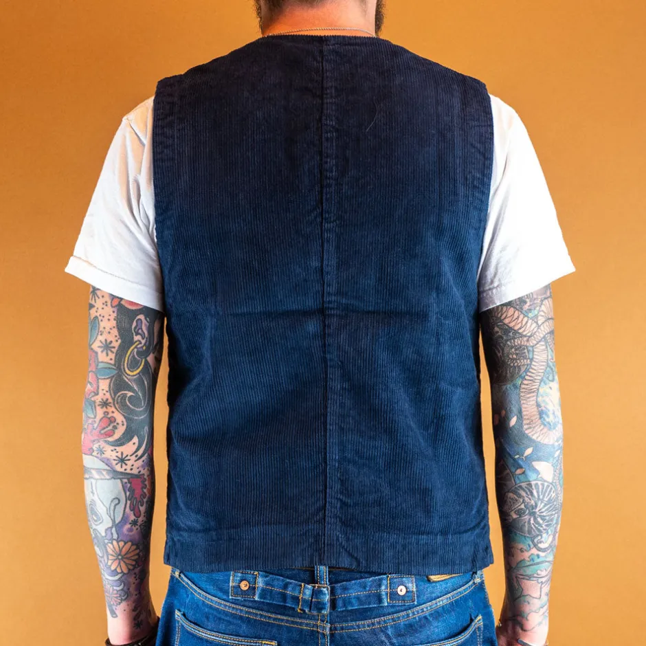 The Quartermaster Westen>Fisherman Vest Corduroy Blue