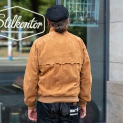 Baracuta Jacken></noscript>G9 Harrington Suede Jacket Tobacco