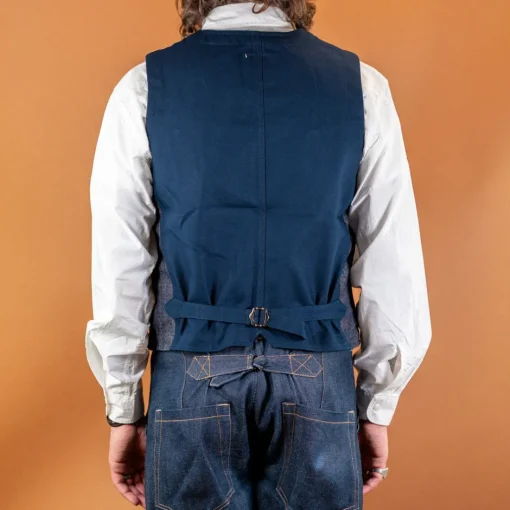 Captain Santors Westen>Herringbone Work Vest Blue