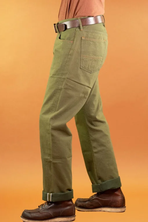 Indigofera Hosen>Kirk Pants Pineville Selvage 12oz Green