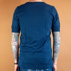Merz beim Schwanen T-Shirts></noscript>Knopfleistenhemd Kurzarm Inkblue