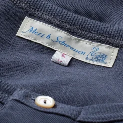 Merz beim Schwanen T-Shirts></noscript>Knopfleistenhemd Kurzarm Inkblue