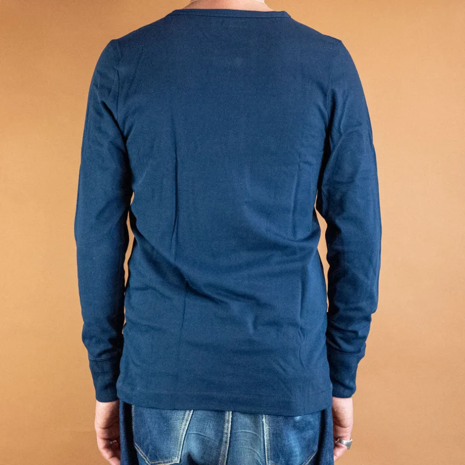 Merz beim Schwanen T-Shirts>Knopfleistenhemd Langarm Inkblue