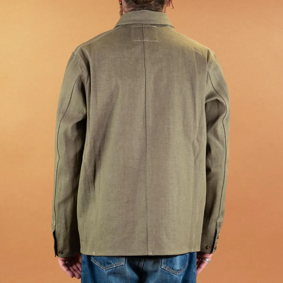 Indigofera Jacken>Kurt Single Desert Moss Green Selvedge