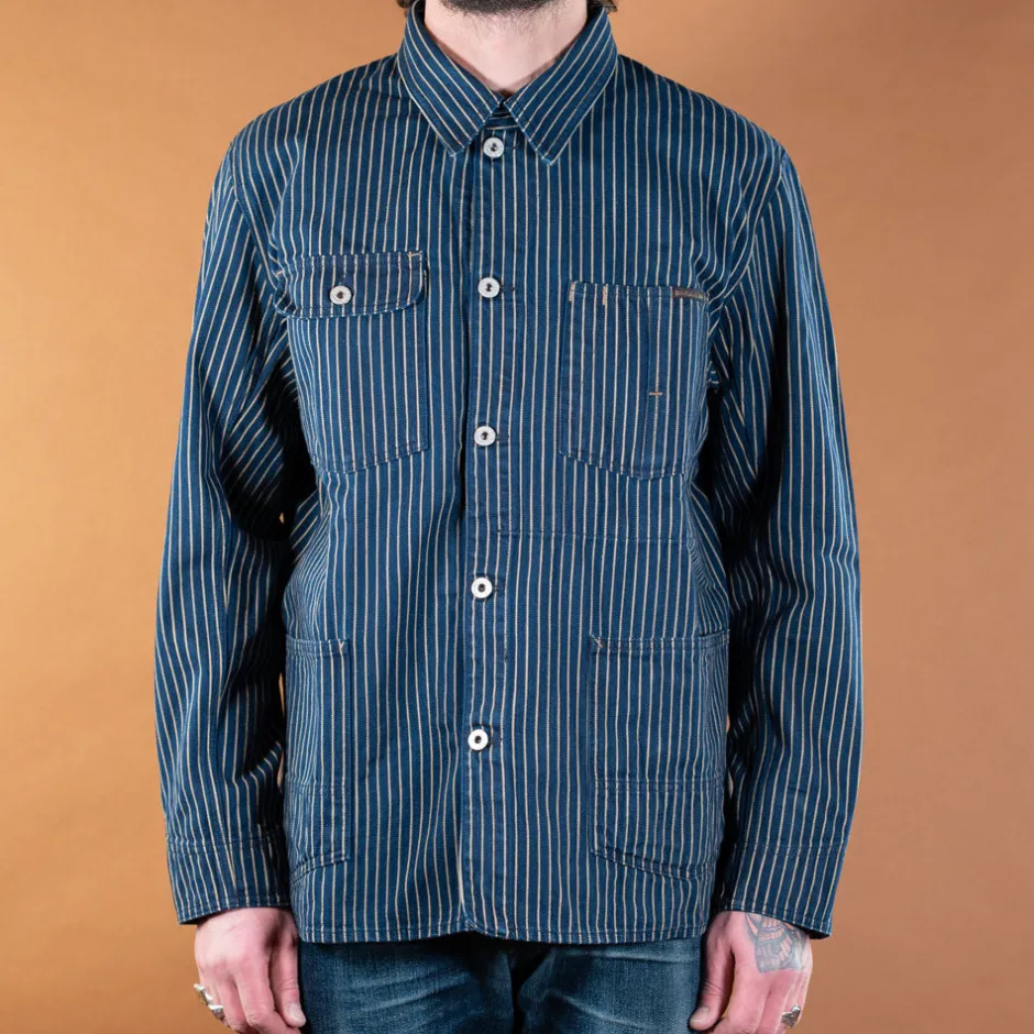 Indigofera Jacken>Kurt Single Stripe Indigo Jacket