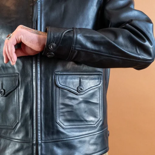 Thedi Leathers Jacken>Lederjacke im Fliegerjackenstil Horsehide Black