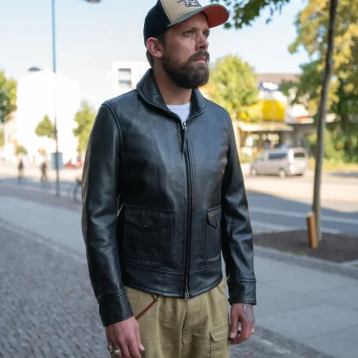 Thedi Leathers Jacken>Lederjacke im Fliegerjackenstil Horsehide Black
