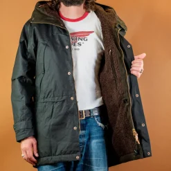 Manifattura Ceccarelli Jacken></noscript>Long Mountain Jacket Waxed Black