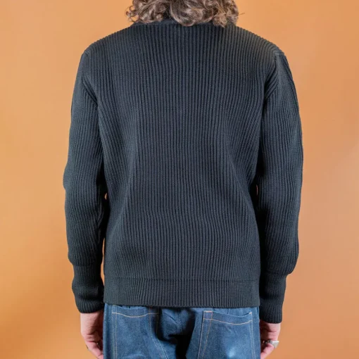 Andersen-Andersen Pullover>Navy Half Zip Pullover Black