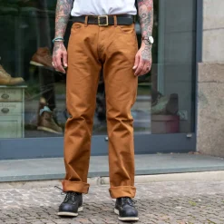 Iron Heart Hosen>17oz Duck Straight Cut Jeans IH-634D Brown