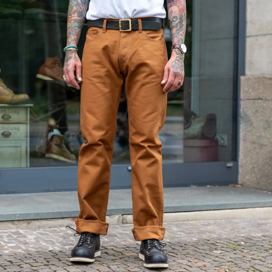 Iron Heart Hosen>17oz Duck Straight Cut Jeans IH-634D Brown