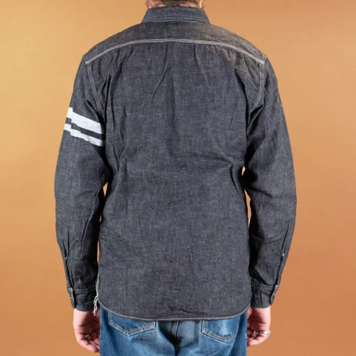 Momotaro Hemden>8oz Selvedge Denim Work Shirt Indigo