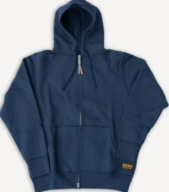 Iron Heart Pullover>14oz Ultra Heavyweight Loopwheel Cotton Zip Up Hoodie Navy