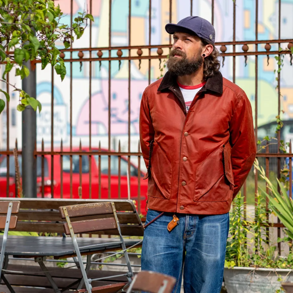 Hidden Aces Jacken>Pollux Waxed Cotton Jacket K6109 Brick Red