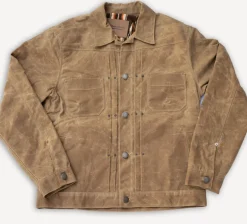 Freenote Cloth Jacken>Riders Jacket Waxed Canvas Rust RJ-1