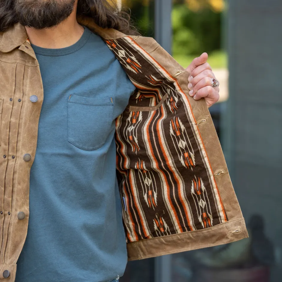 Freenote Cloth Jacken>Riders Jacket Waxed Canvas Rust RJ-1