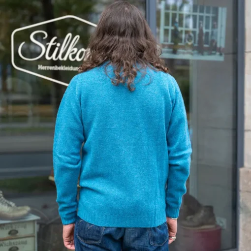 Harley of Scotland Pullover>Saddle Shoulder V Cardigan Pennan Bay