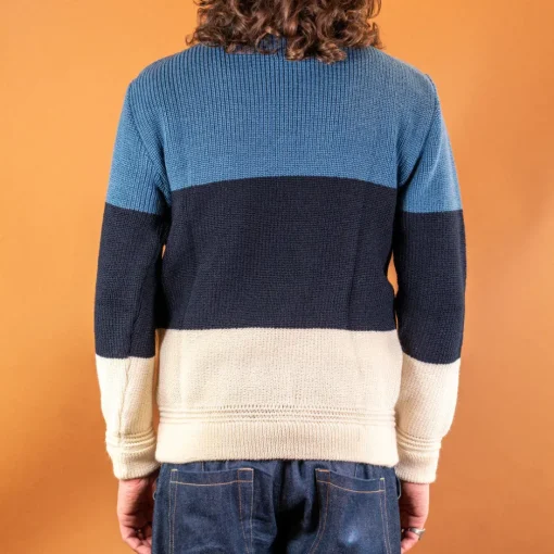 Heimat Qualitätsprodukte Pullover>Signal Rollkragen Pullover Seashell/Ink/Trail Blue