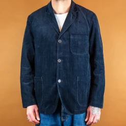 Universal Works Jacken>Three Button Jacket Cord Navy