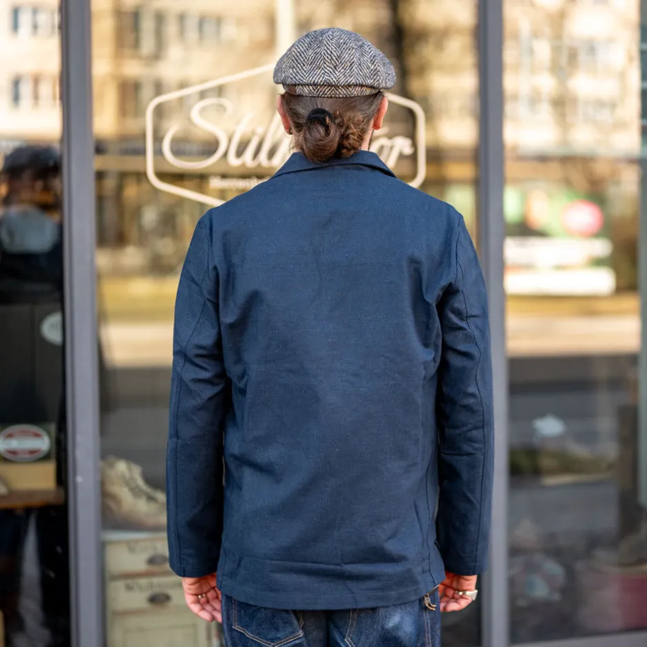 Universal Works Jacken>Three Button Jacket Lord Cotton Linen Navy