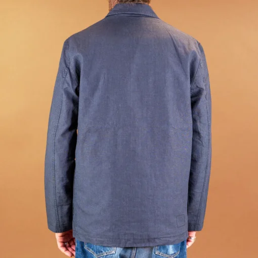 Universal Works Jacken>Three Poket Jacket Linen Mix Puppytooth Navy