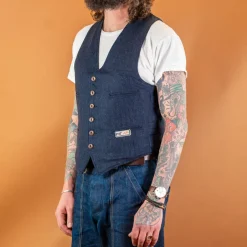 Scarti Lab Westen>Wool Vest Striped Blue