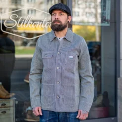 Blue Blanket Jacken></noscript>Workjacket Striped White/Blue